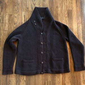 Vintage 90’s 100% Wool Polo Ralph Lauren Chocolate Cardigan Sweater